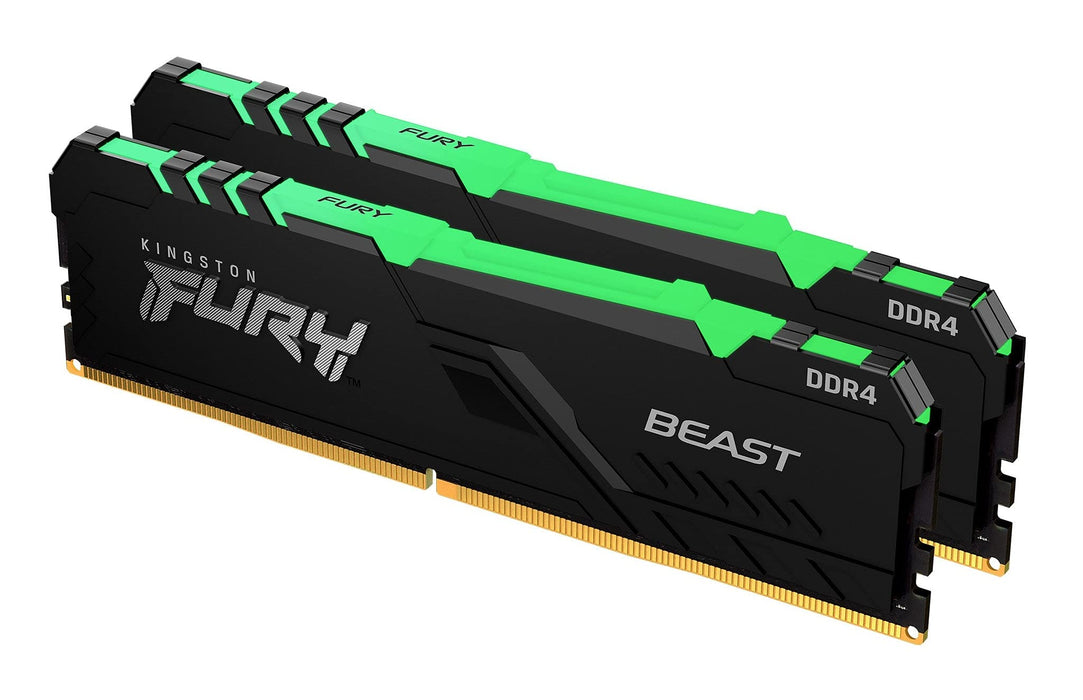 Kingston FURY Beast RGB - DDR4 - kit - 32 GB: 2 x 16 GB - DIMM 288-pin - 2666 MHz / PC4-21300 - CL16 - 1.2 V - unbuffered - non-ECC - black