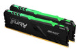 Kingston FURY Beast RGB - DDR4 - kit - 32 GB: 2 x 16 GB - DIMM 288-pin - 2666 MHz / PC4-21300 - CL16 - 1.2 V - unbuffered - non-ECC - black