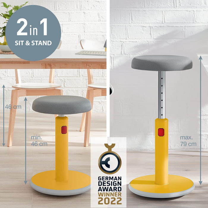 Leitz Ergo Cosy Active Sit Stand Stool Warm Yellow 65180019