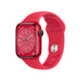 Apple Watch Series 8 (GPS) - (PRODUCT) RED - 41 mm - red aluminium - smart watch with sport band - fluoroelastomer - red - band size: Regular - 32 GB - Wi-Fi, Bluetooth - 32 g