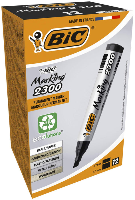 Best Value BIC Marking 2300 ECOlutions Permanent Markers - Black, Box of 12