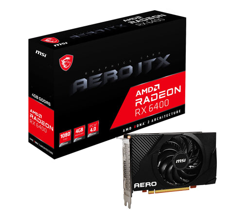 MSI Radeon RX 6400 AERO ITX 4G AMD 4 GB GDDR6 HDMI DisplayPort Graphics Card