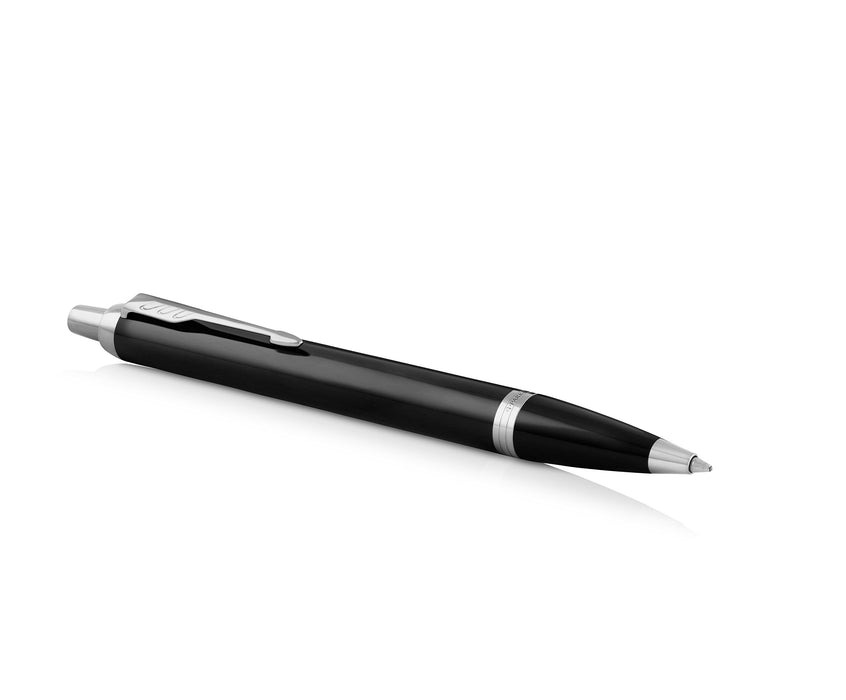 Best Value Parker IM Ballpoint Pen, Black Lacquer Chrome Trim with Medium Point Blue Ink Refill (1931665)