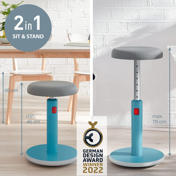 Leitz Ergo Cosy Active Sit Stand Stool Calm Blue 65180061