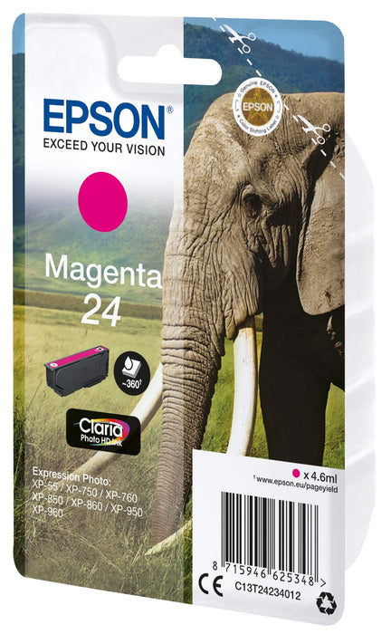 Best Value EPSON C13T24234012 Elephant Ink Cartridge for Expression Photo XP-960 Series, Magenta, Genuine, Amazon Dash Replenishment Ready