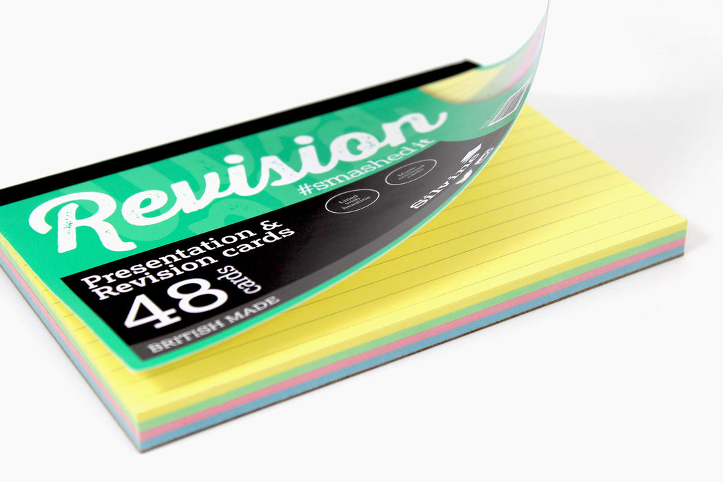 Best Value Luxpad 6x4" Gluebound Revision & Presentation Cards - Assorted Colours. 48 Cards Per Pad, Lined with Headline.