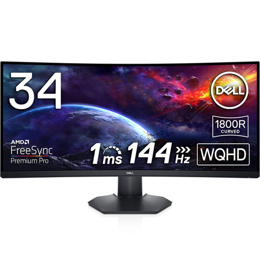 Dell S3422DWG 34 Inch Wide Quad HD VA 2x HDMI DisplayPort Curved Gaming Monitor