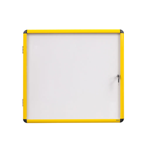 Best Value Bi-Office Ultrabrite VT9501601511 Magnetic Display Cabinet 16 x A4 with Yellow Aluminium Frame