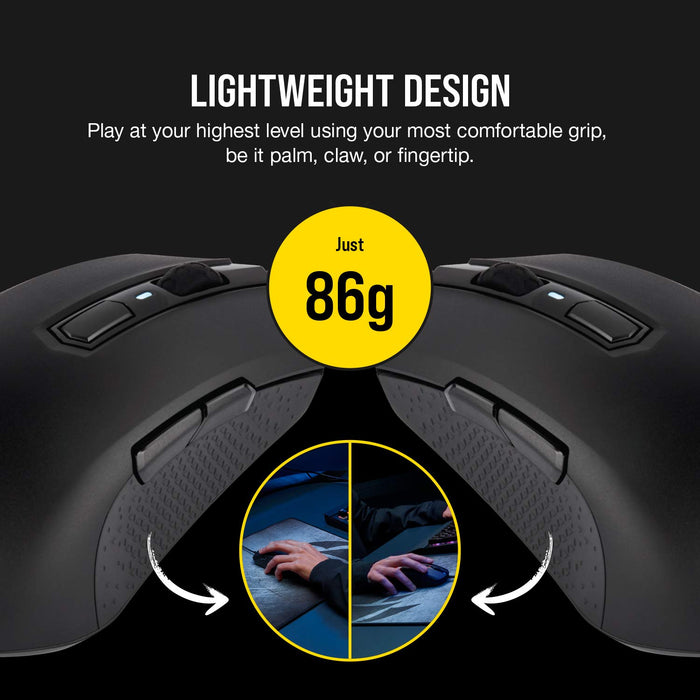 Best Value Corsair M55 PRO RGB, Ambidextrous Multi-Grip Optical Gaming Mouse (12400 DPI Optical Sensor, Lightweight, 8 Programmable Buttons, RGB Multi-Colour Backlighting), Black