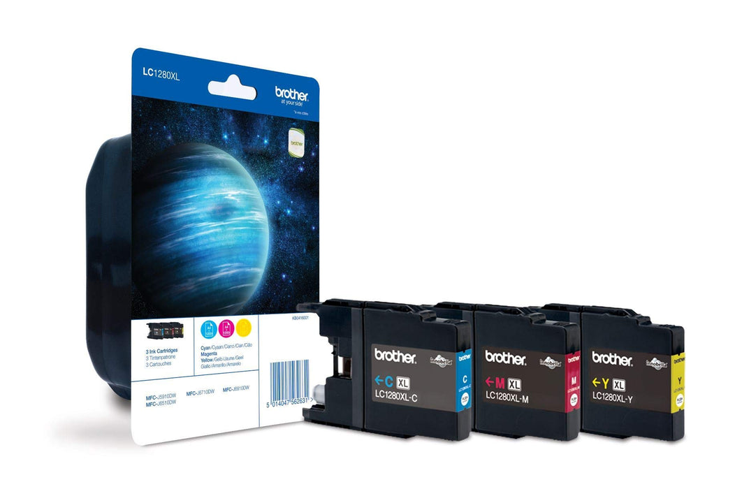 Best Value Brother LC-1280C/LC-1280M/LC-1280Y Inkjet Cartridges, Rainbow Pack, High Yield, Cyan, Magenta and Yellow, Brother Genuine Supplies