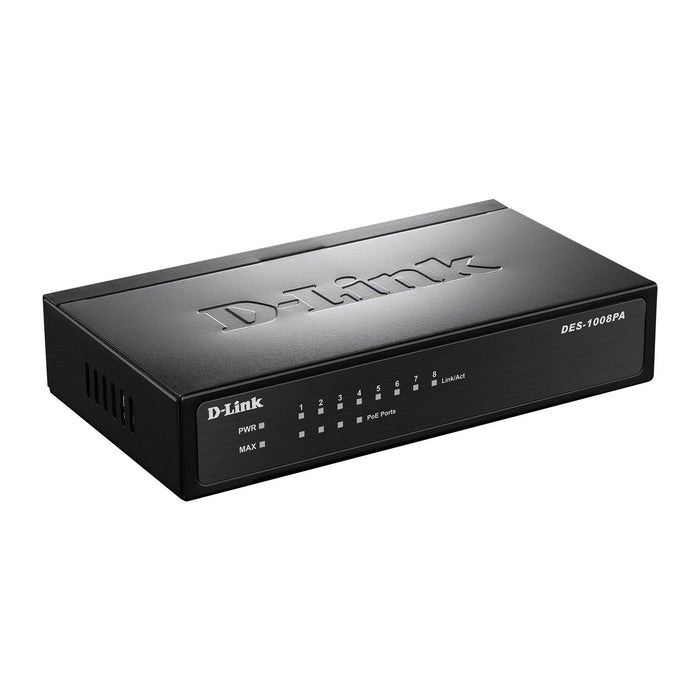 Best Value D-Link DES-1008PA 8-Port Fast Ethernet Unmanaged Metal Desktop Switch with 4 PoE Port and 52 W PoE budget