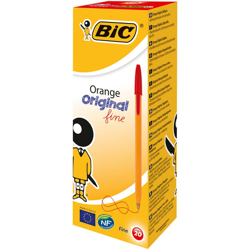 Best Value BIC Orange Original Fine Ballpoint Pens Fine Point (0.8 mm) - Red, Box of 20