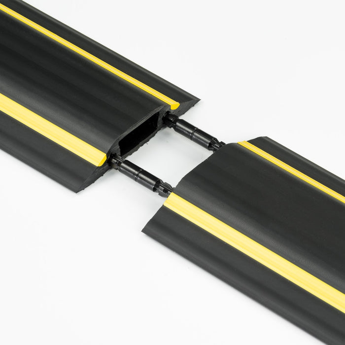 Best Value Floor Cable Protector, D-Line, FC83H Medium Duty, Linkable Floor Cable Cover, Protect Cables & Prevent a Trip Hazards - 1.8 meter (L) - Cable Cavity 30mm (W) x 10mm (H) - Black & Yellow