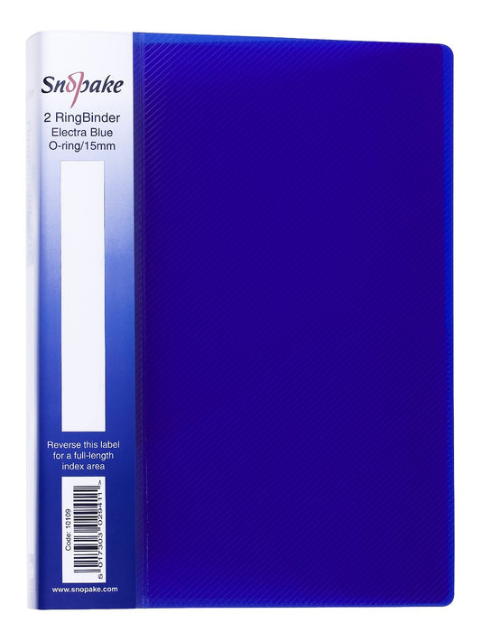 Best Value Snopake Electra Ring Binder Polypropylene 2 O-Ring 15mm Size A5 Blue Ref 10109 [Pack of 10]