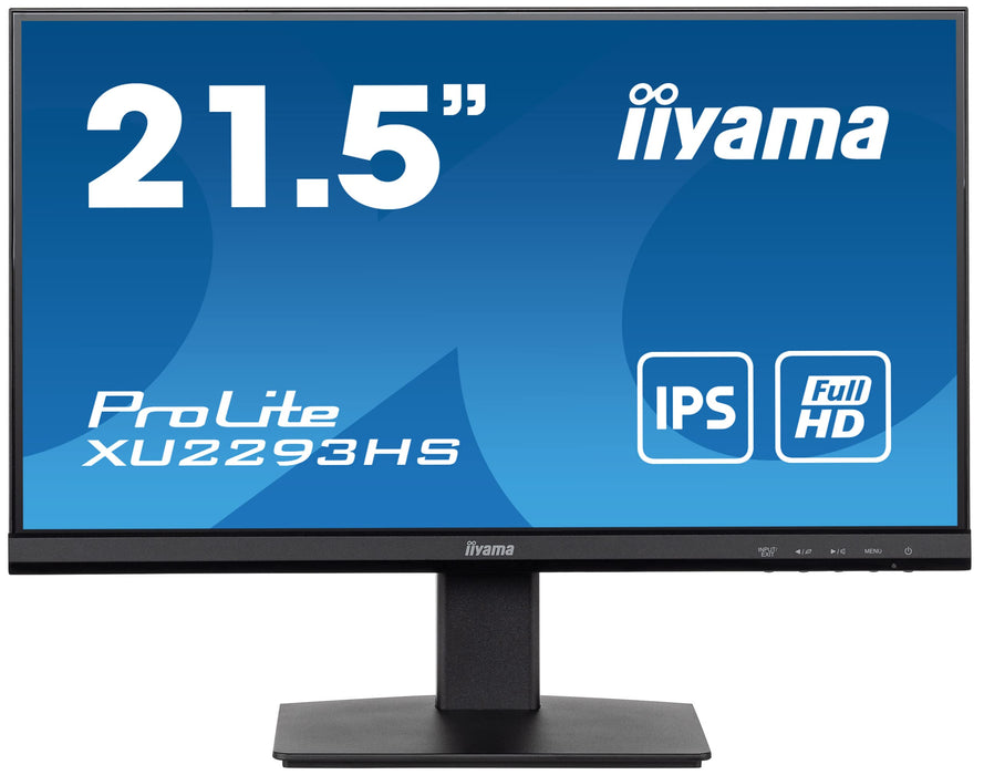 iiyama ProLite XU2293HS-B5 - LED monitor - 22" (21.5" viewable) - 1920 x 1080 Full HD (1080p) @ 75 Hz - IPS - 250 cd/m² - 1000:1 - 3 ms - HDMI, DisplayPort - speakers - matte black