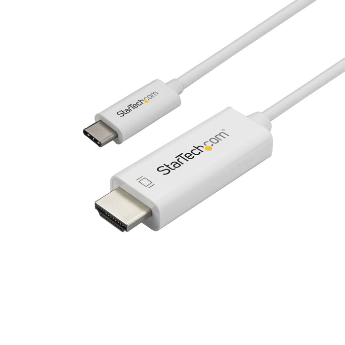 Best Value StarTech.com CDP2HD2MWNL USB C to HDMI Cable, 2 m/6 ft, White, 4K at 60 Hz, Computer Monitor Cable, USB C Cable, USB Type C to HDMI Cable