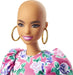 Barbie Fashionista - Floral Pink Dress with Puffed Sleeves Bald Doll NR150 //GYB03-9633