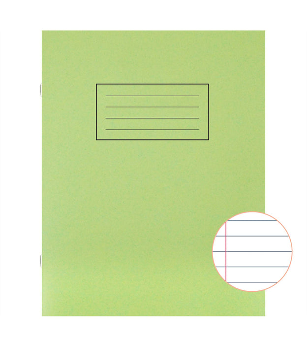 Best Value Silvine Exercise Book Ruled and Margin 80 Pages 229x178mm Green Ref EX102 [Pack of 10]