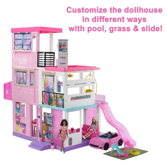 Barbie 60th Celebration Dreamhouse Playset (3.75 Ft) With 2 Dolls  Car & More /HCD51/ (UK Sales Only