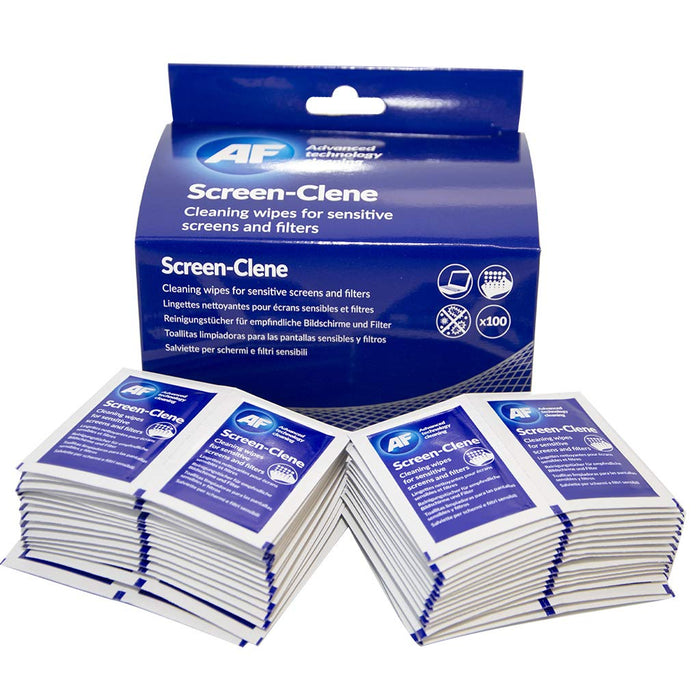 Best Value AF Screen-Clene Wipes Sachets Non-smearing Non-flammable - Ref SCS100 (Pack 100)