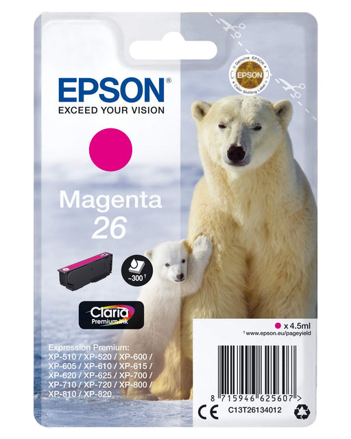 Best Value Epson Polar Bear 26 Ink Cartridge, Standard, Magenta, Genuine, Amazon Dash Replenishment Ready