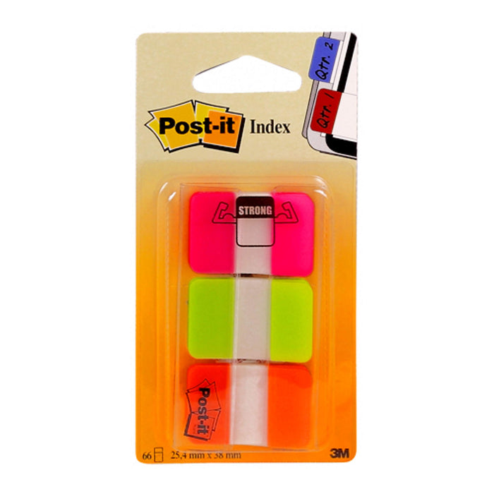 Best Value Post-It 686PGO Index Strong Filing Tabs, Pink/Green/Orange (22 of each colour)