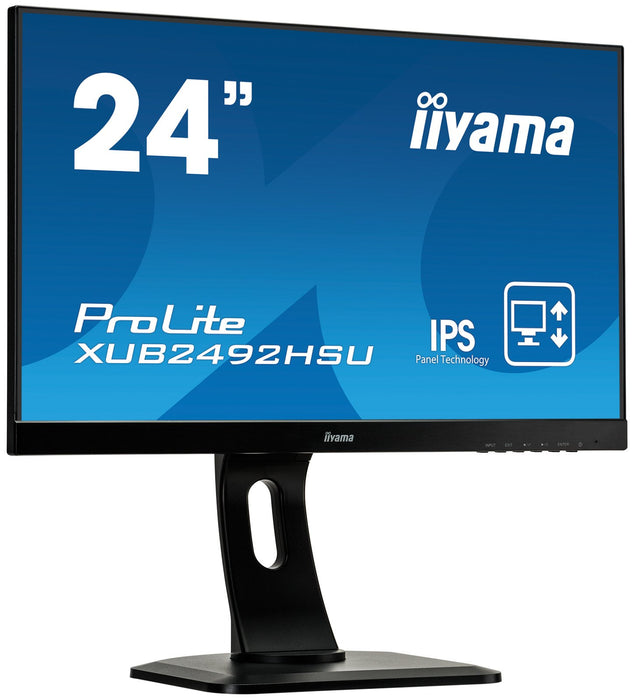 Best Value iiyama XUB2492HSU-B1 24-Inch ProLite Height Adjustable Slim IPS LEd Monitor - Black