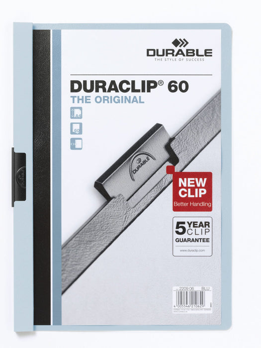 Best Value Durable Duraclip 60, Clip File for 1-60 Sheets A4 - Blue