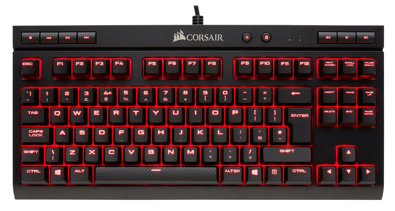 Best Value Corsair Gaming CH-9115020-UK K63 Cherry MX Red Backlit 10 Key-Less UK Mechanical Gaming Keyboard - Black