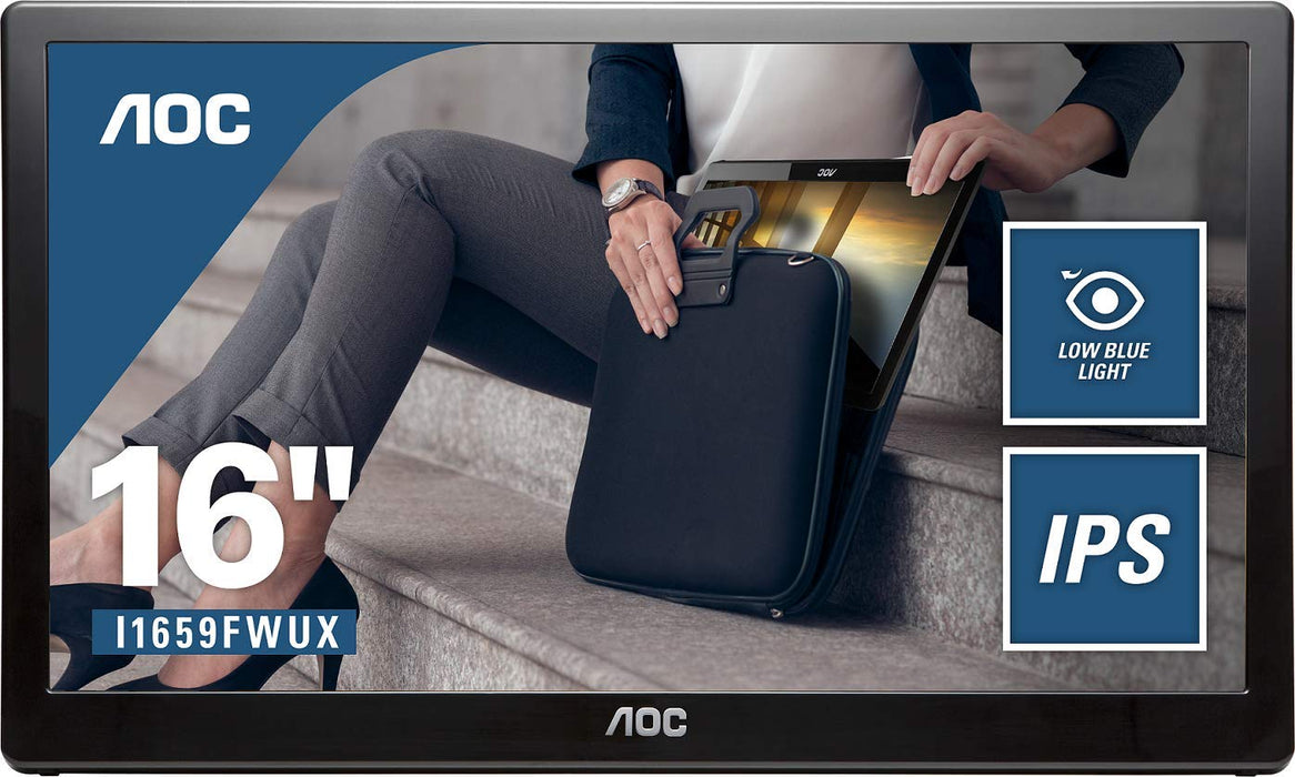 Best Value AOC I1659FWUX 15.6" Widescreen IPS LED Glossy Black USB Monitor (1920x1080/5ms/USB)