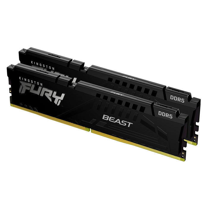 Kingston FURY Beast - DDR5 - kit - 32 GB: 2 x 16 GB - DIMM 288-pin - 5200 MHz / PC5-41600 - CL36 - 1.25 V - unbuffered - on-die ECC - black