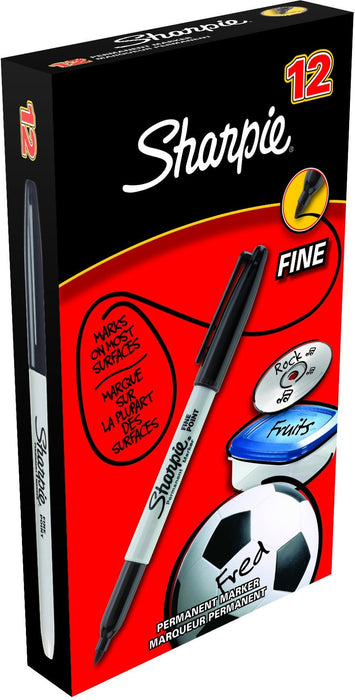 Best Value Sharpie Permanent Markers, Fine Tip, Black, Box of 12