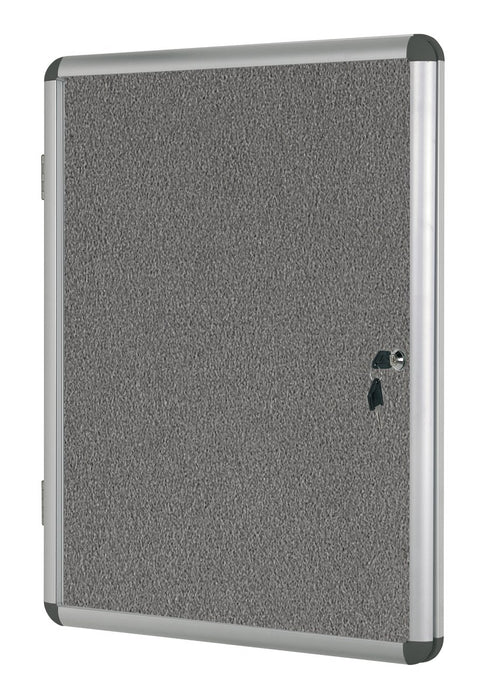 Best Value Bi-Office Enclore Felt Interior Notice Board Display Case 720x981 grey