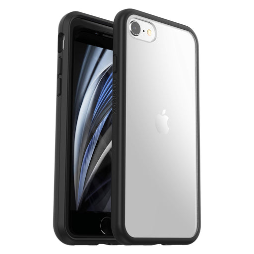 OtterBox for Apple iPhone 7/8/SE 2020, Slim Drop Proof Protective Case, React,  Black Crystal  Clear/Black  - Non-Retail Packaging