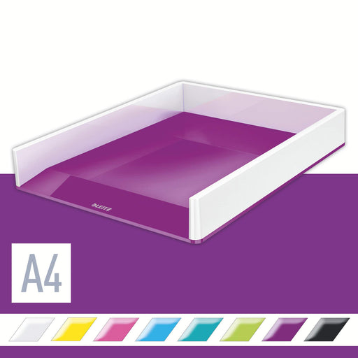 Leitz WOW Letter Tray Dual Colour White/Purple 53611062