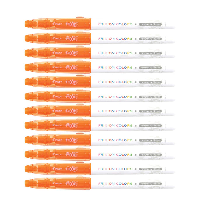 Best Value Pilot Frixion Colors Erasable Fibre Tip Colouring Pen - Orange, Pack of 12