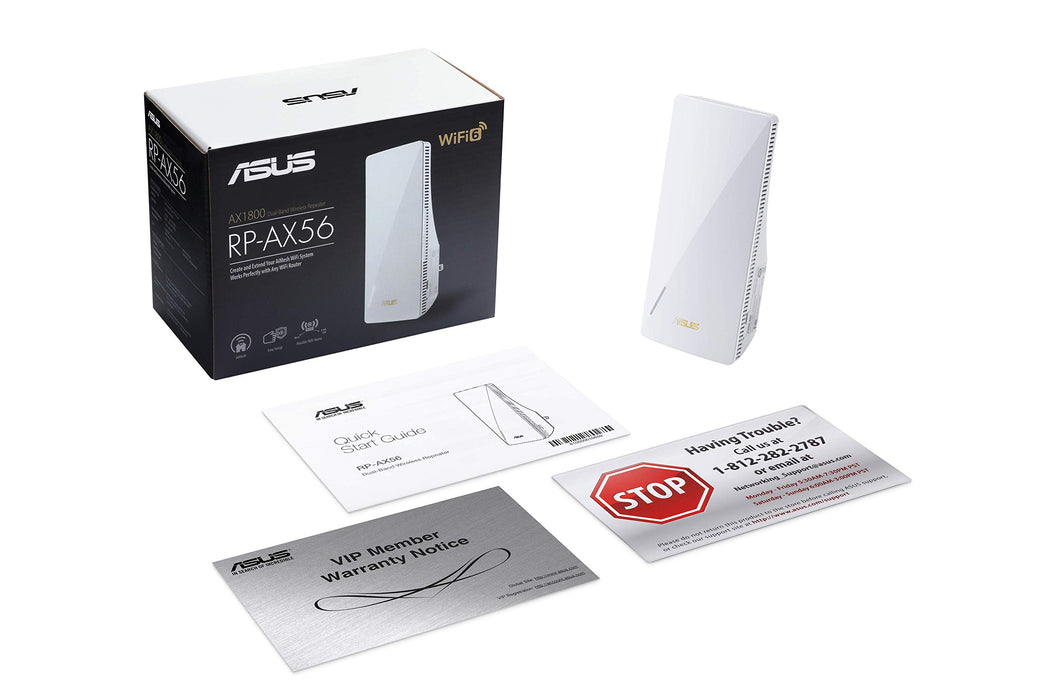 ASUS RP-AX56 - Wi-Fi range extender - Wi-Fi 6 - 2.4 GHz, 5 GHz - in wall