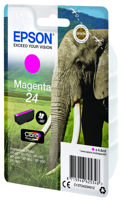 Best Value EPSON C13T24234012 Elephant Ink Cartridge for Expression Photo XP-960 Series, Magenta, Genuine, Amazon Dash Replenishment Ready