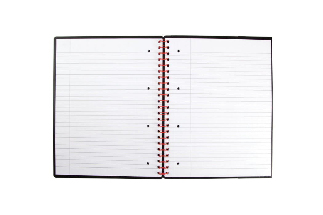 Best Value Oxford Black n' Red A4+ Poly Cover Wirebound Meeting Book, Ruled with Margin Notebook Including Rear Storage Envelope, 160 Page, 1 Notebook