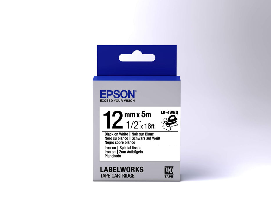 Epson LabelWorks LK-4WBQ - Black on white - Roll (1.2 cm x 5 m) 1 cassette(s) label tape - for LabelWorks LW-1000, 300, 400, 600, 700, 900, K400, Z5000, Z5010, Z700, Z710, Z900