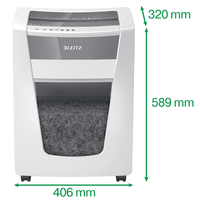 Best Value Leitz IQ Office Pro P5 Micro Cut Paper Shredder, Shreds 15 Sheets, 30 Litre Bin, White, 80051000