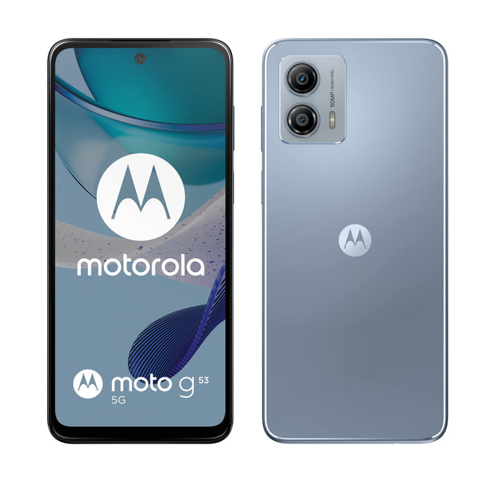 Motorola Moto G53 5G - 5G smartphone - dual-SIM - RAM 4 GB / Internal Memory 128 GB - microSD slot - LCD display - 6.5" - 1600 x 720 pixels (120 Hz) - 2x rear cameras 50 MP, 8 MP - front camera 16 MP - arctic silver