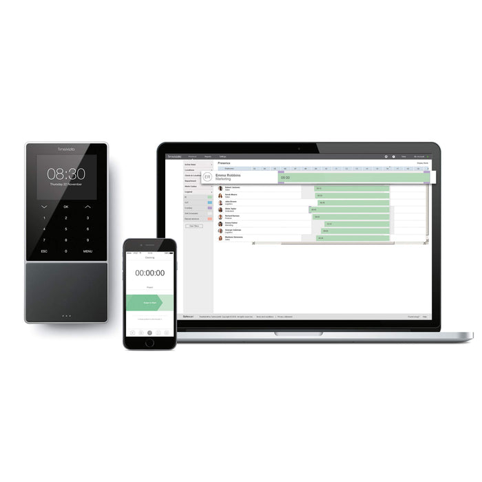 Best Value TimeMoto TM-818 - Clocking in system with RFID reader for up to 2000 users - Including employee management software