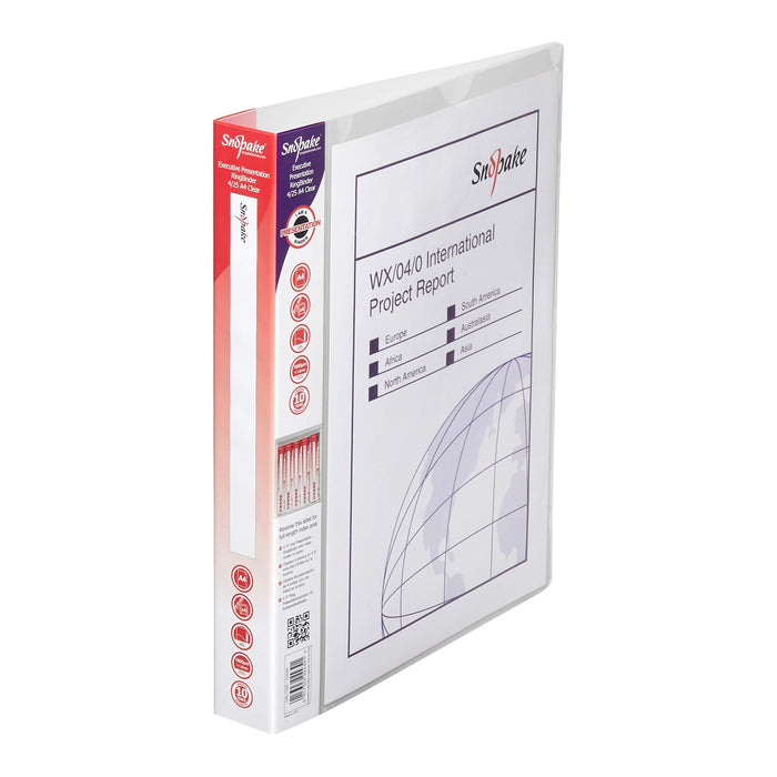 Best Value Snopake 13386S Presentation Ringbinder A4 4D/25mm Clear