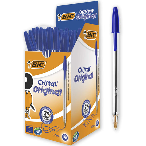 Best Value BIC Cristal Original Ballpoint Pens Medium Point (1.0 mm) - Blue, Box of 50