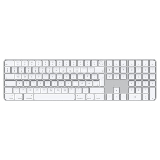 Apple Magic Keyboard with Touch ID and Numeric Keypad - Keyboard - Bluetooth, USB-C - QWERTY - Danish - for iMac (Early 2021), Mac mini (Late 2020), MacBook Air (Late 2020), MacBook Pro