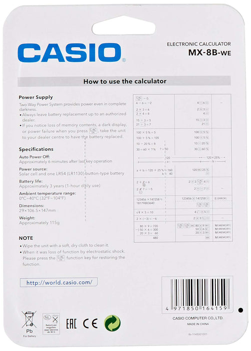 Best Value Casio MX-8B Desk Top Calculator