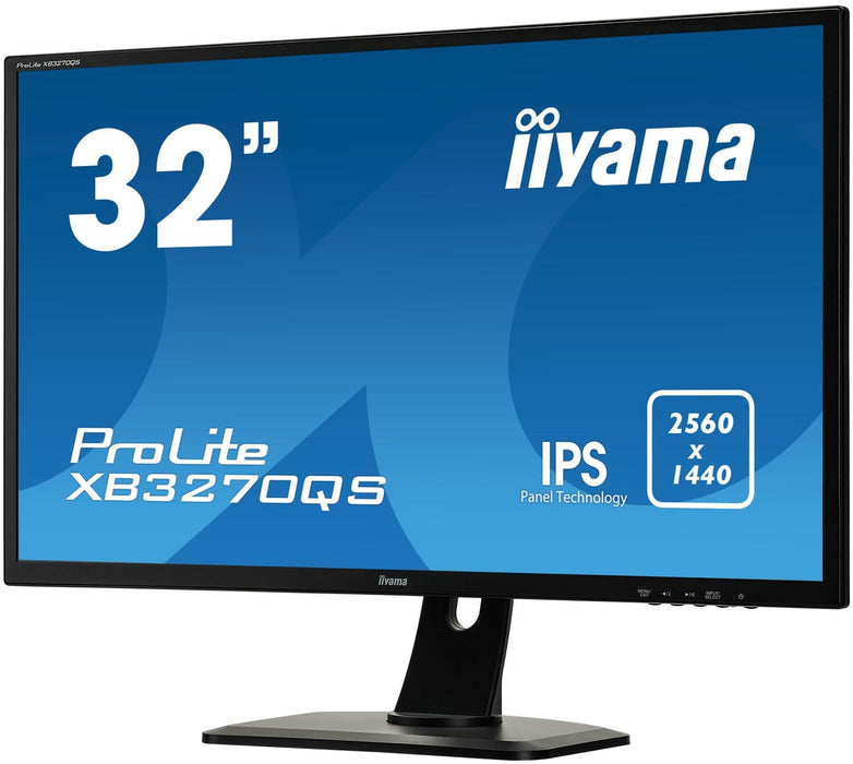 Best Value iiyama XB3270QS-B1 32" Prolite Height Adjustable IPS WQHD LED Monitor - Black