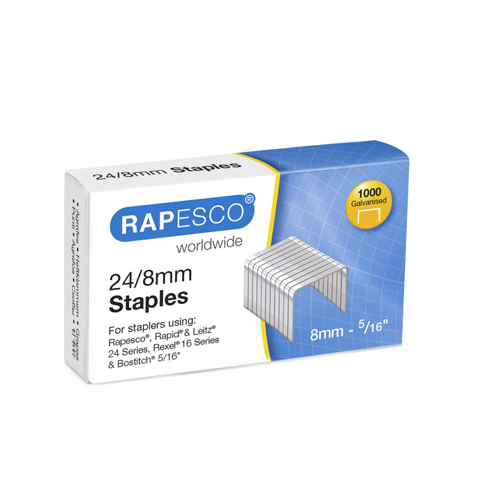 Best Value Rapesco 1456Type 24/8Mm Galvanised Staples Pack of 1000)