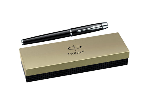 Parker IM Rollerball Pen Black/Chrome Barrel Black Ink Gift Box